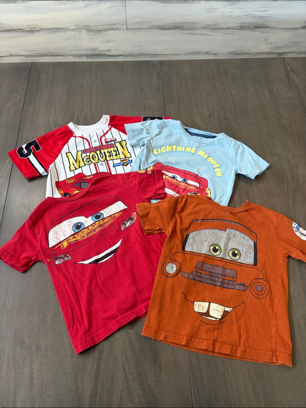 Disney Cars Graphic Tee Set - Red, Light Blue, Orange
